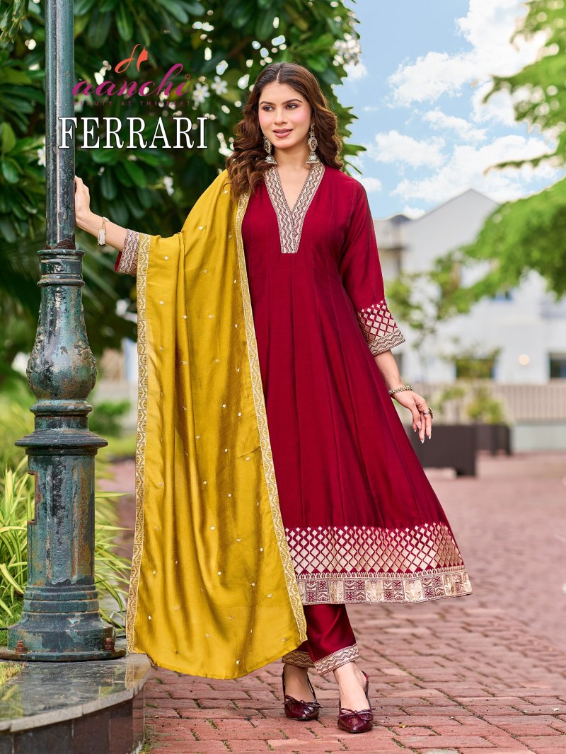 Ferrari By Aanchi Vichitra Silk Anarakali Set